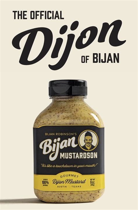 Max Olson on Twitter: "Bijan Robinson’s gourmet dijon mustard, Bijan Mustardson, is now ...