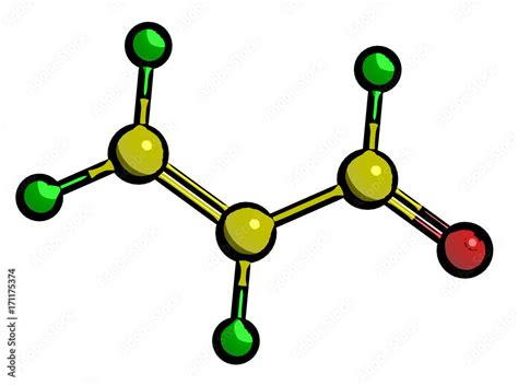 Molecular structure of Acrolein, 3d rendering Stock Illustration | Adobe Stock