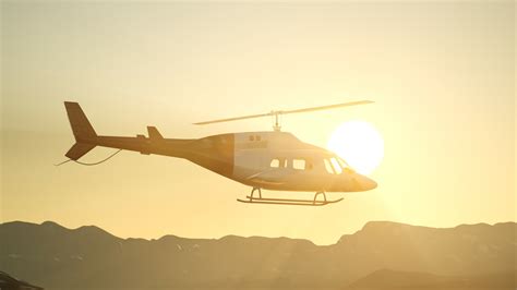 extreme slow motion flying helicopter and sunset sky 6195129 Stock ...