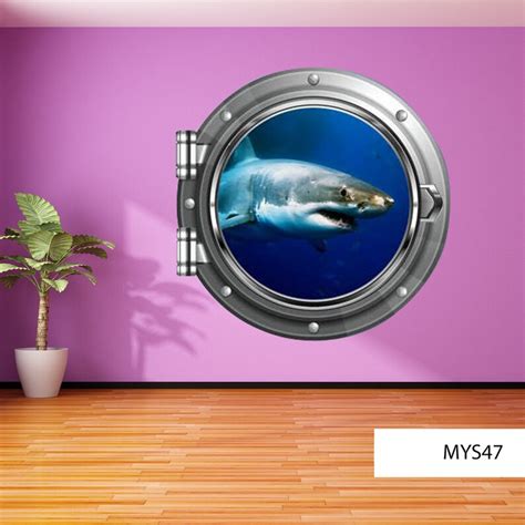 SHARK WALL STICKERS White Shark Decal Ocean Wall Stickers - Etsy