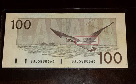 1 X 1988 Canadian Paper Money $100 Dollar Bill - Bank Of Canada