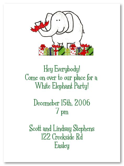 White Elephant Party Invitations – AmyAdele.com