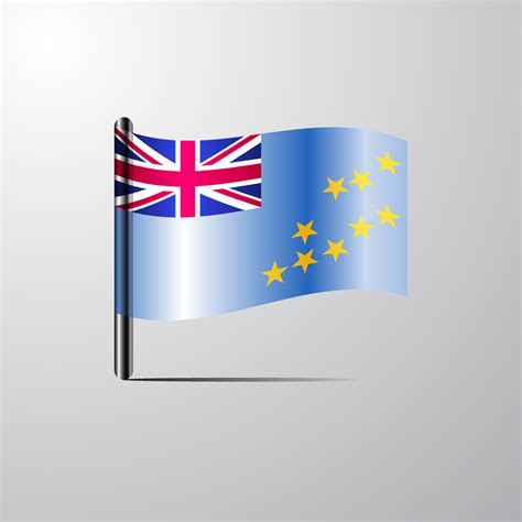 Tuvalu waving Shiny Flag design vector 14022972 Vector Art at Vecteezy