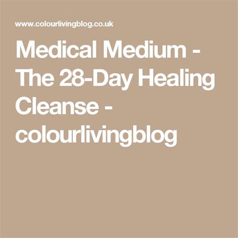 Medical Medium - The 28-Day Healing Cleanse - colourlivingblog ...