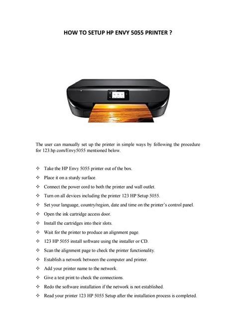 HOW TO SETUP HP ENVY 5055 PRINTER ? by printer setup - Issuu