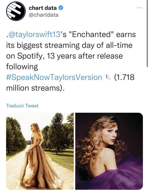 "Enchanted" earns its biggest streaming day of all-time on Spotify, 13 years after release ...