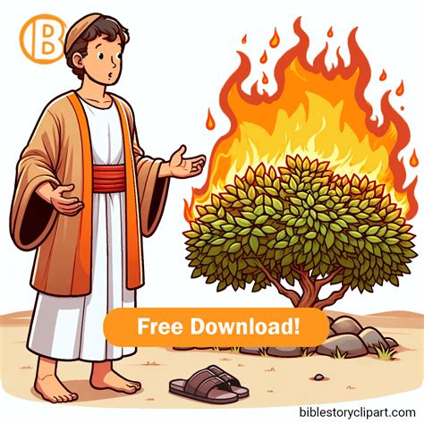 Moses and the Burning Bush - Bible Story Clipart