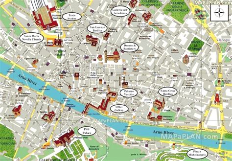 Florence Maps - Top Tourist Attractions - Free, Printable City Regarding Florence City Map ...