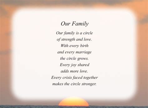 Our Family - Free Family Poems