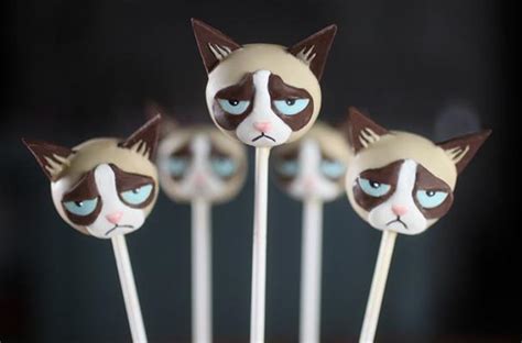 Foodista | Unenthusiastic Grumpy Cat Cake Pops