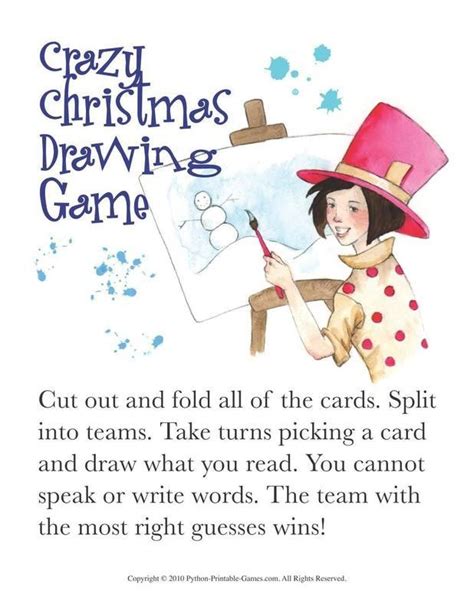 Christmas: Christmas Drawing Game | Christmas drawing, Printable ...