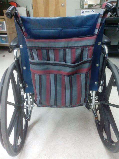 grey striped wheelchair tote bag with multiple pockets Wheelchair Bags, Wheelchair Accessories ...