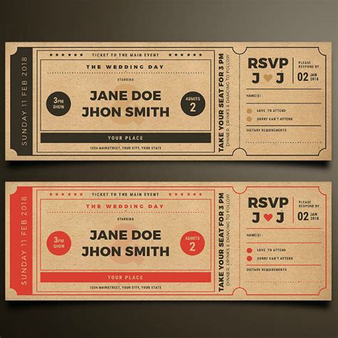 Free Printable Movie Ticket Invitations