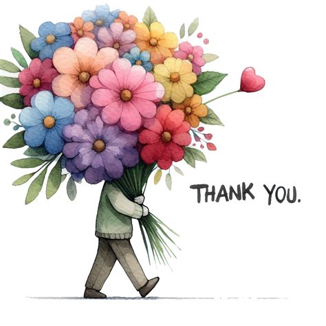 Thank you With Flowers - Textcards