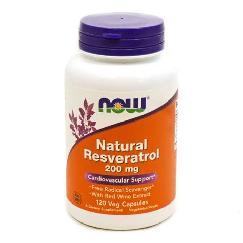 NOW Foods - Natural Resveratrol 200 mg. - 120 Vegetable Capsule(s) - Walmart.com - Walmart.com