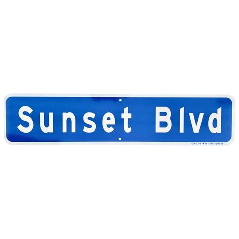 Vintage Steel Sunset Blvd Street Sign