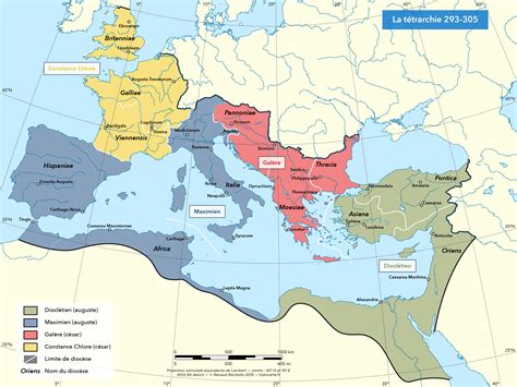 Dioclétien et la Tétrarchie / Diocletian and the Tetrarchy | Histoire, Empire romain, Carte