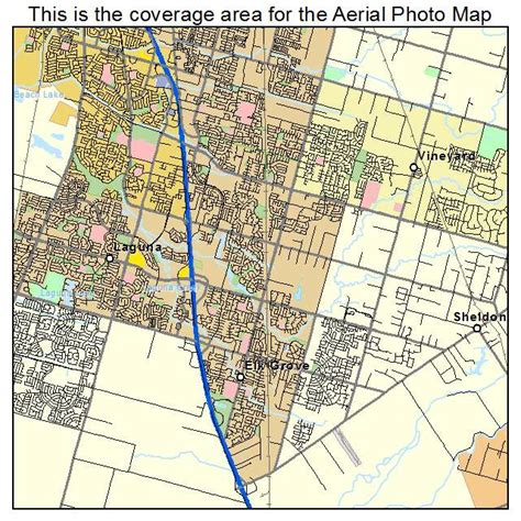 Aerial Photography Map of Elk Grove, CA California