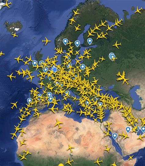 Flight traffic around Europe right now. Some political parties claim humans have no effect on ...