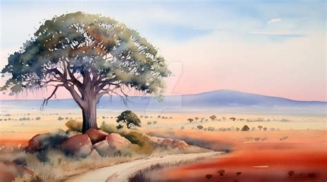 African landscape - Watercolor style by AImages on DeviantArt