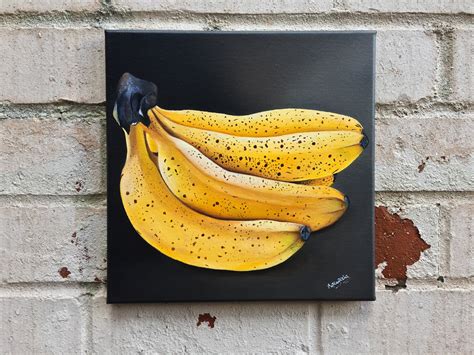 Bananas Acrylic Painting on Canvas Original Size | Etsy in 2021 | Banana painting, Acrylic ...