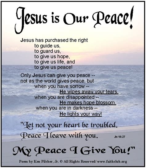 Our peace comes from Jesus|Lean on Jesus and you will find happiness : Motivational and ...