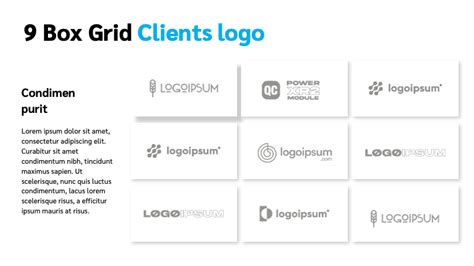 9 Box Grid PowerPoint Template - Client Logo | Just Free Slide