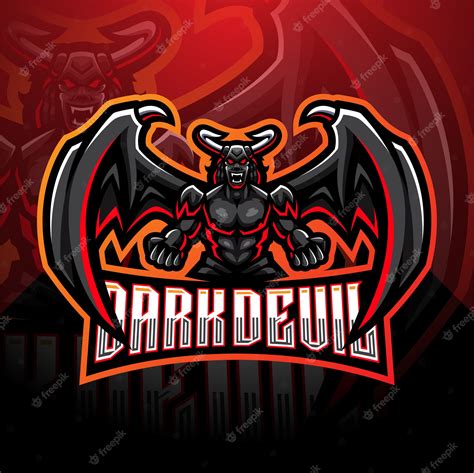 Premium Vector | Dark devil esport mascot logo template