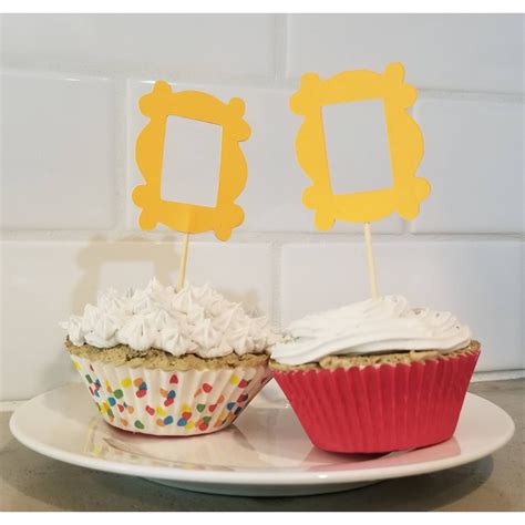 12 Piece Friends TV Series Yellow Frame Toothpicks/cake/cupcake ...