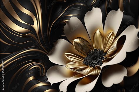 Flowers black white gold series - flower picture - amazing, beautiful ...