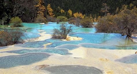 Travertine pools, Huanglong, China. | Travel spot, Asia travel, Places to see