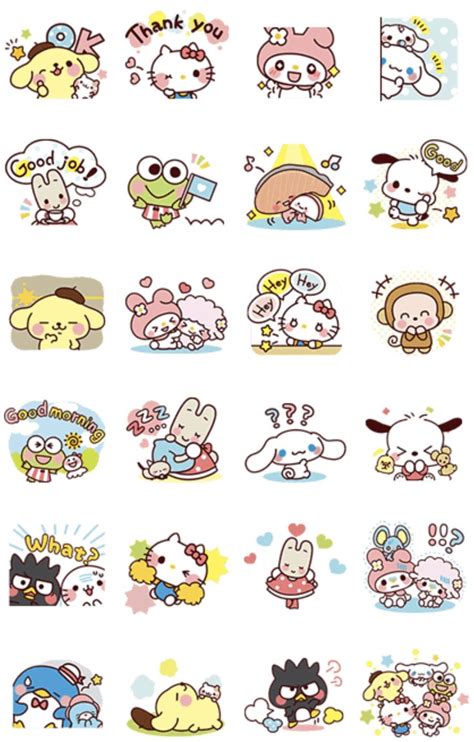 Sanrio Characters Stickers | Line sticker, Kawaii stickers, Cute stickers