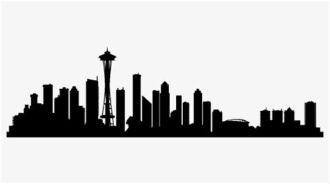 Seattle Skyline Drawing Silhouette - Seattle Skyline Silhouette Png ...