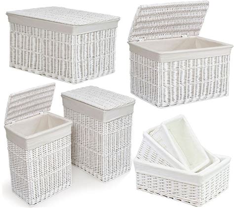 White Wicker Baskets With Lids