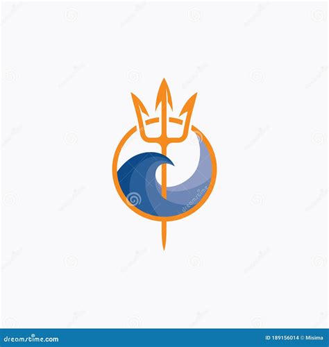 Neptune Trident Logo and Sea Wave Stock Vector - Illustration of spear, demon: 189156014