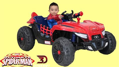 Ultimate Spiderman Battery Powered Ride-On Car Dune Buggy Park Playtime Ckn - YouTube