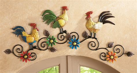 Amazon.com : KnlStore Decorative Vibrant Spring Rooster Chicken Decor Plaque Country Kitchen ...