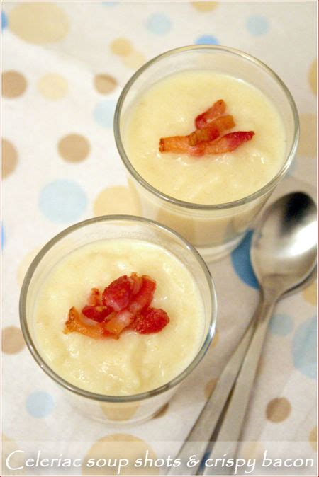 Celeriac soup shots with crispy bacon - Cooksister | Food, Travel, Photography