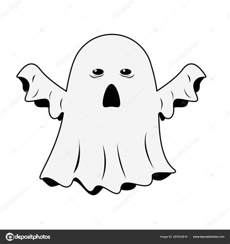 Illustration Cartoon Scary Ghost Cute Ghost Cartoon — Stock Vector ...