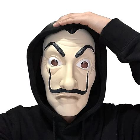 ICOSTUMES La Casa De Papel Face Masks Salvador Dali Face Latex Cosplay Mask Halloween Adult ...