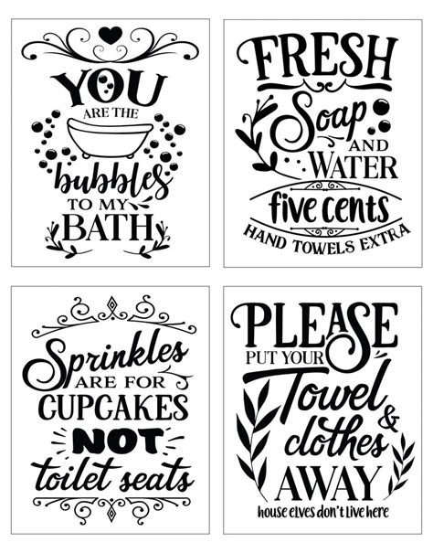 Funny Bathroom Quote Posters (set of 4) Prints. #P1013