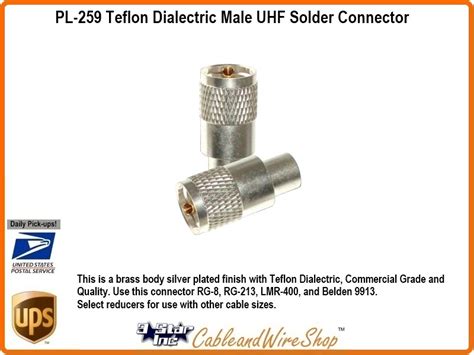 PL-259 Teflon Male UHF Solder Connector | 3 Star Incorporated