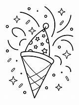New Year Confetti colouring Book Pages For Children And Adults With  sketch template