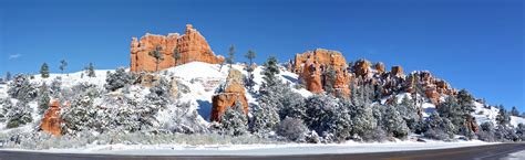 Snow on the formations: Red Canyon, Utah