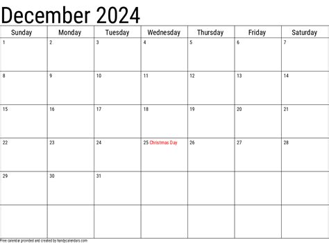 2024 December Calendar With Holidays Printable Template - Dec 2024 ...