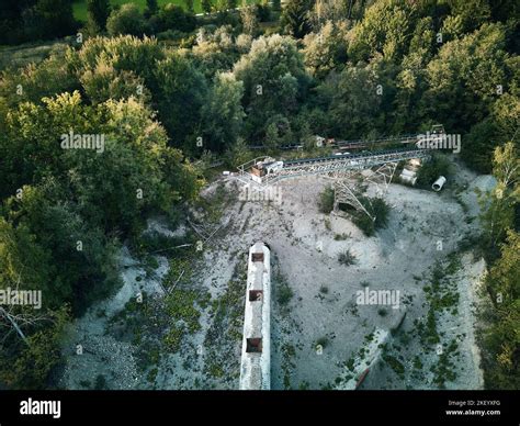 Gravel Pit with Pond - Aerial View - Commercial Gravel and Sand Quarry - Gravel Industry Stock ...