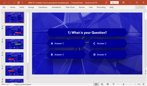 4 options multiple choice PowerPoint template - FPPT