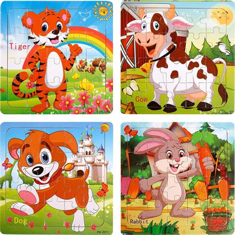 Amazon.com: Puzzles for Kids Ages 3-5 Wooden Toddler Jigsaw Puzzle ...