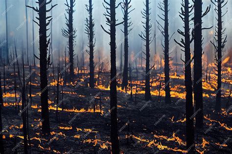 Premium Photo | Deforestation with fire destroying environment