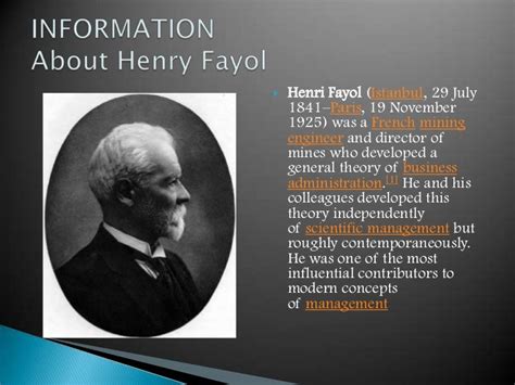 Biografi Henry Fayol – Pigura